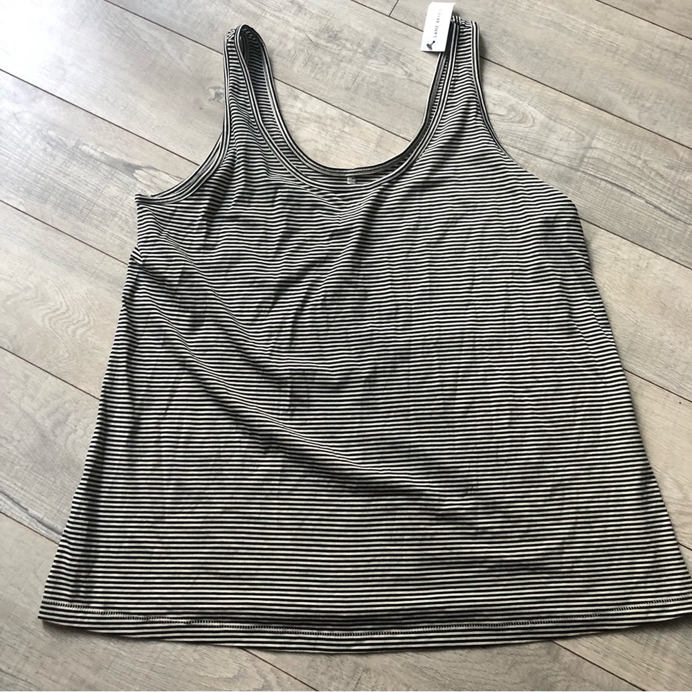 Lane Bryant- Double Scoop Tank Top - Striped, Black and‎ White | Size 14/16